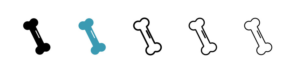 Bone icons vector pack in black and blue colors