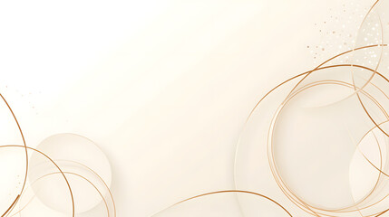 A minimalist design with intersecting circles in muted taupe, metallic gold, and pale white, forming a subtle and sophisticated backdrop 