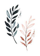 Obraz premium A abstract botanic doodle art featuring minimalist Luxury vintage flowers