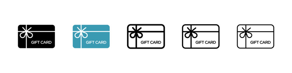 Gift card icons vector pack in black and blue colors