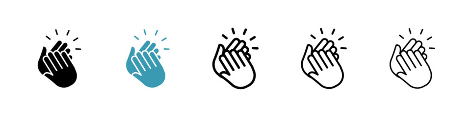 Clap icons vector pack in black and blue colors