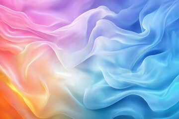 Obraz premium Colorful textile fabric waves flowing in soft gradients and textures