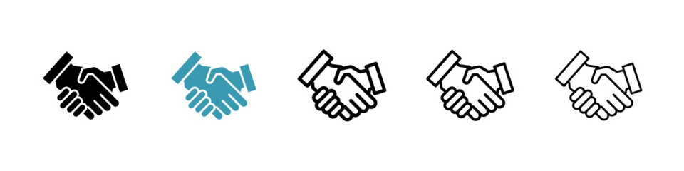 Partner icons vector pack in black and blue colors