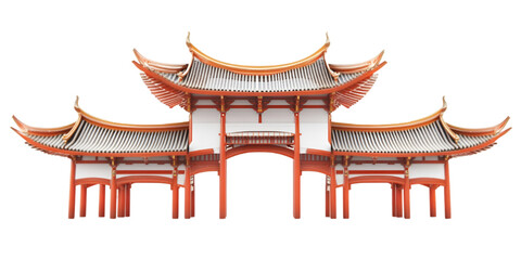 Wooden House Isolated on Transparent White Background

