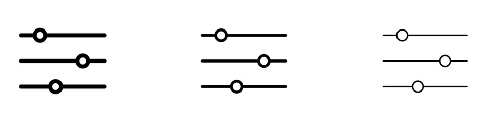 Filter Control icons vector pack in black and blue colors