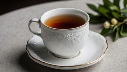 Fototapeta premium Tea in a white cup