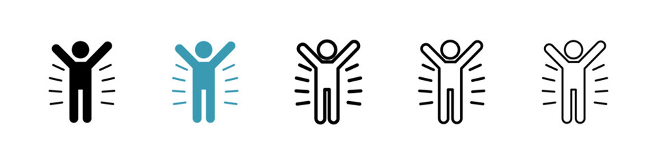 Success icons vector pack in black and blue colors