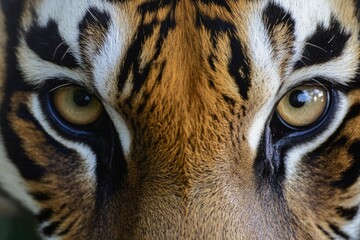 Tigers Eyes Intense Gaze Close Up