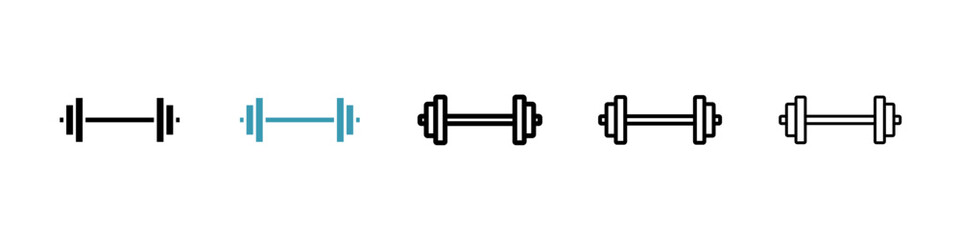 Gym icons vector pack in black and blue colors