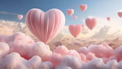 Wolken und Herzen in Pastellfarben – Elegantes Valentinstags-Design