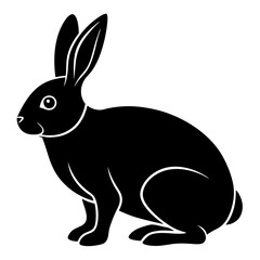 Obraz premium rabbit silhouette vector illustration