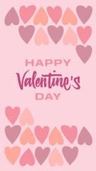 A beautiful handwritten Valentine's Day design in shades of red and purple, complete with romantic hearts and perfect for creating unique invites and cards.