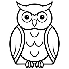 owl line art vector 