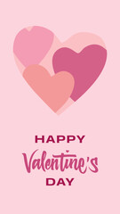 A beautiful handwritten Valentine's Day design in shades of red and purple, complete with romantic hearts and perfect for creating unique invites and cards.