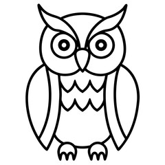 owl line art vector 