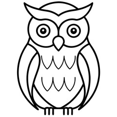 owl line art vector 