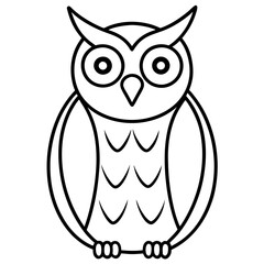 owl line art vector 