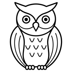 owl line art vector 
