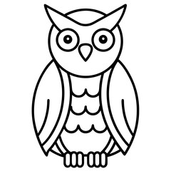 owl line art vector 