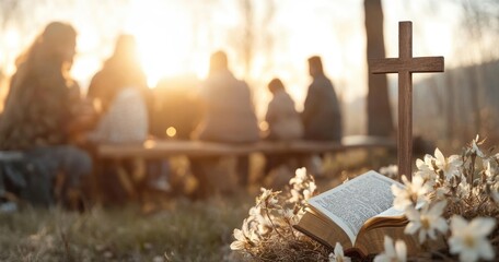 Religious faith portrayal: prayer concept, worship of god, sacred bible teachings, Christian ceremony, divine presence, church veneration, Jesus Christ devotion, spiritual worship, almighty belief.