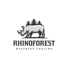 rhino forest logo vector