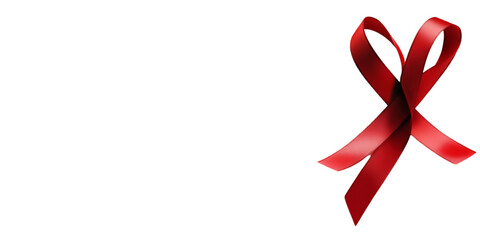 Red Ribbon Isolated on Transparent White Background

