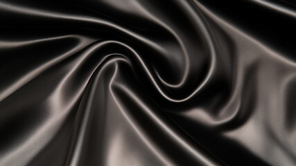 Fototapeta premium luxurious black fabric background with premium wave cloth for a Christmas, Holidays, or Black Friday background, with a dynamic and flowing feel 