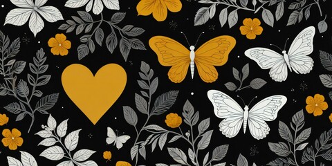seamless pattern with butterflies