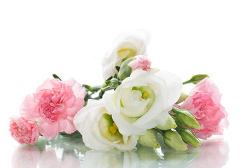 Exquisite floral arrangement for decor, isolated on white background