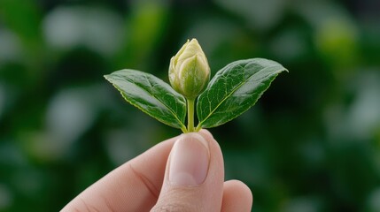 New Life: Green Leaf Bud Closeup