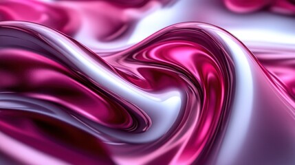 Obraz premium Pink, silver liquid swirls, abstract background, design