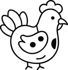 Obraz premium Chicken icon line art