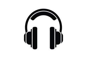 Fototapeta premium Headphones icon isolated on white background, audio device 