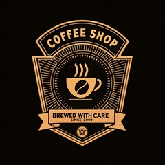 coffee label design on black background