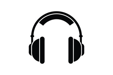 Headphones icon isolated on white background, audio device  