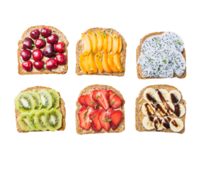 Sandwiches of toast with peanut butte