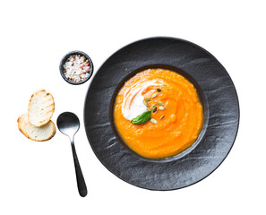 Pumpkin and carrot soup.
