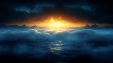 Fototapeta premium Dramatic Sunset Over Ocean Cloudscape