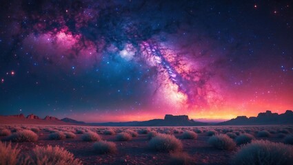 Wallpaper divine canyon and above it the milky way