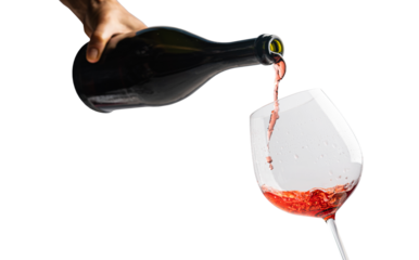 Detail of man hand pouring red wine in a glass