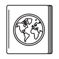  passport icon line art vector illustration