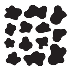Blob shapes colorful collection vector design elements isolated. Abstract stains shape vector set