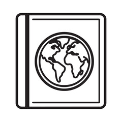  passport icon line art vector illustration