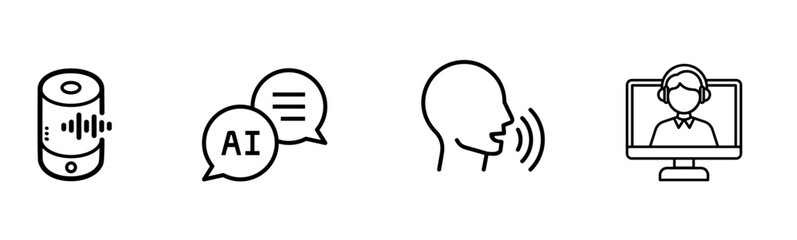 Virtual Assistants icons set.