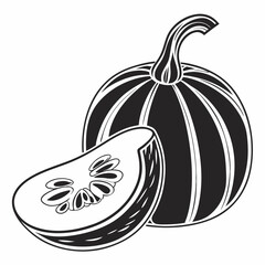 Gourd vector silhouette black design white background