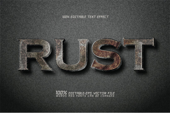 rust old iron editable text effect	
