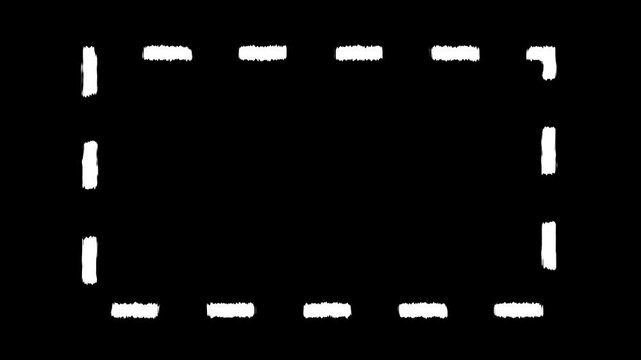 Hand Drawn Rectangle, Doodle Style Design Element. Vintage Style Alpha Channel Animation, 