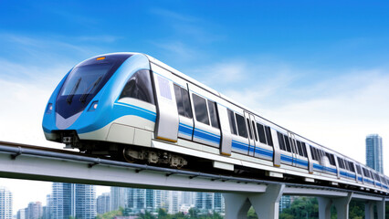 Naklejka premium SkyTrain monorail vehicle railway