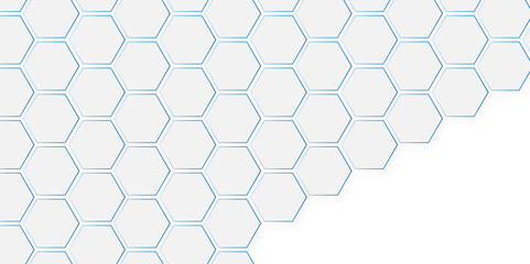 Fototapeta premium Abstract seamless honeycomb hexagon background. Geometric texture white gray pattern design. 