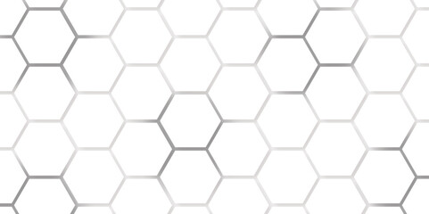 Abstract seamless honeycomb hexagon background. Geometric texture white gray pattern design.
